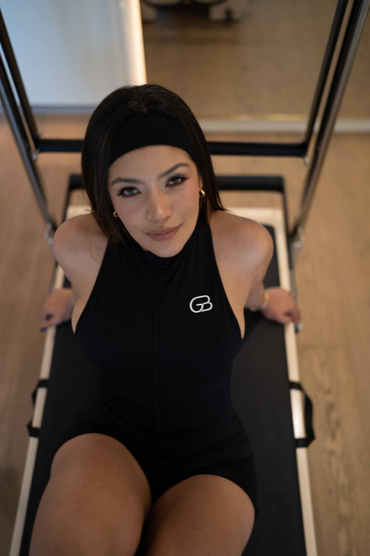 The Iconic Sculpt Short Jumpsuit - Midnight Black