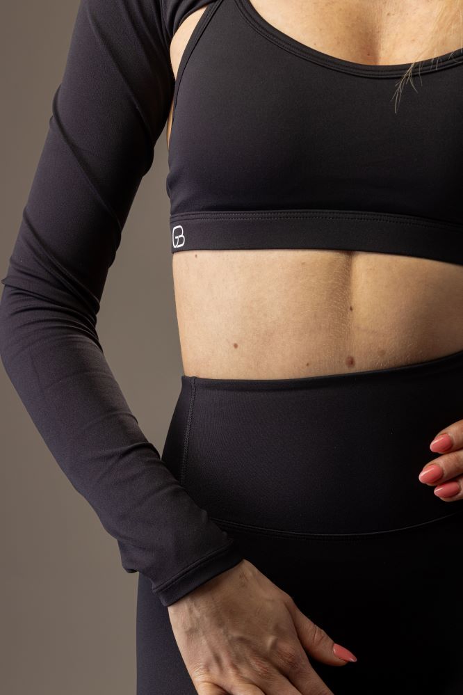 Black Crop Top Long Sleeves