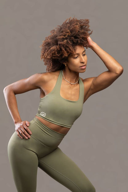 Infinity Support Sports Bra - Olive Green
